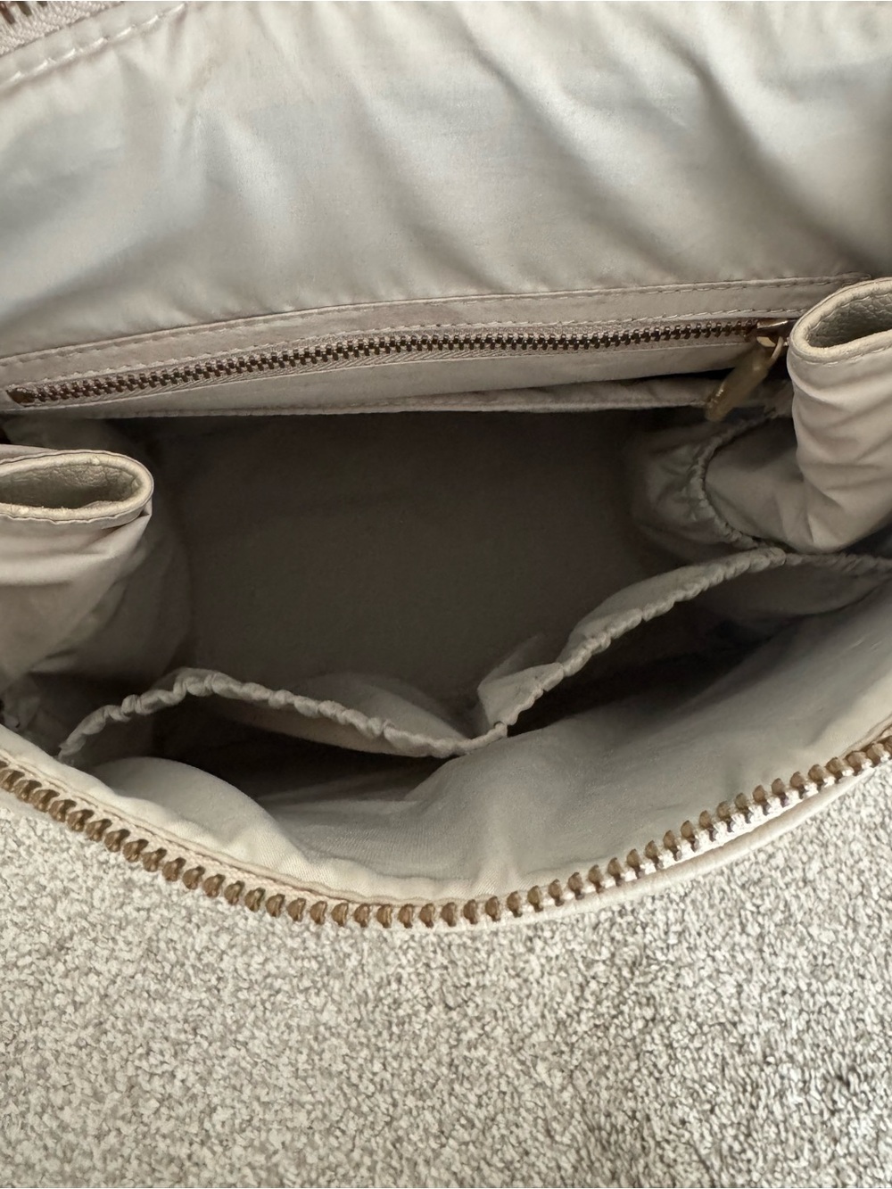 Freshly Picked Leather Diaper Bag - Taupe - Picture 3 of 7